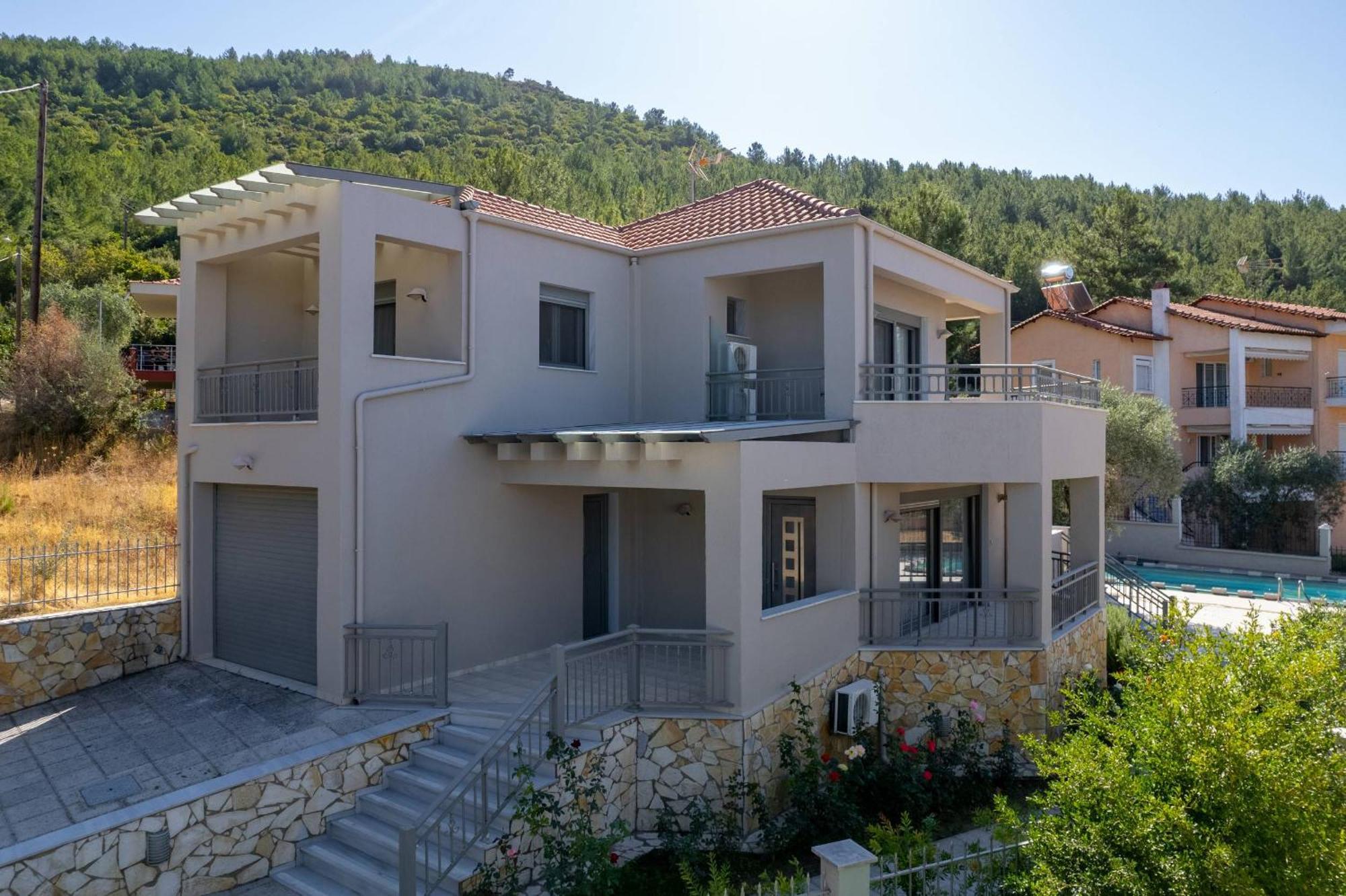 Louloudis Pool Villa Skala Rachoni  Buitenkant foto